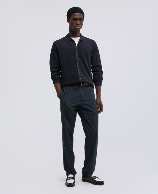 CAMICIA IN COTONE PUNTO PIQUET TINTO CAPO-NAVY-NAVY-AZUL MARINO-NAVY-NAVY