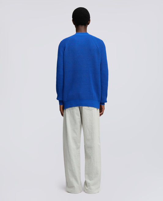 MAGLIA GIROCOLLO IN FILATO DI COTONE-BLUETTE-LIGHT BLUE-AZUL CLARO-HELLBLAU-BLEU