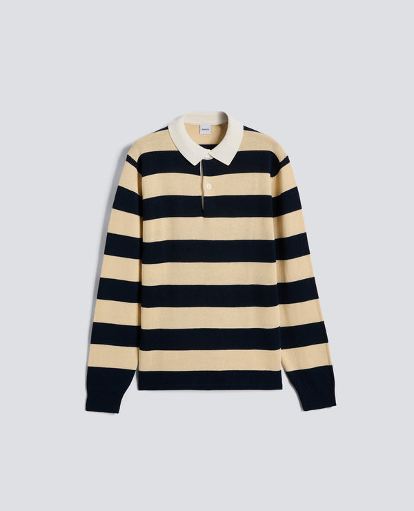 POLO A MANICHE LUNGHE IN FILATO DI COTONE-CORDA/BLU-CORDA/BLU-CORDA/BLU-CORDA/BLU-CORDA/BLU