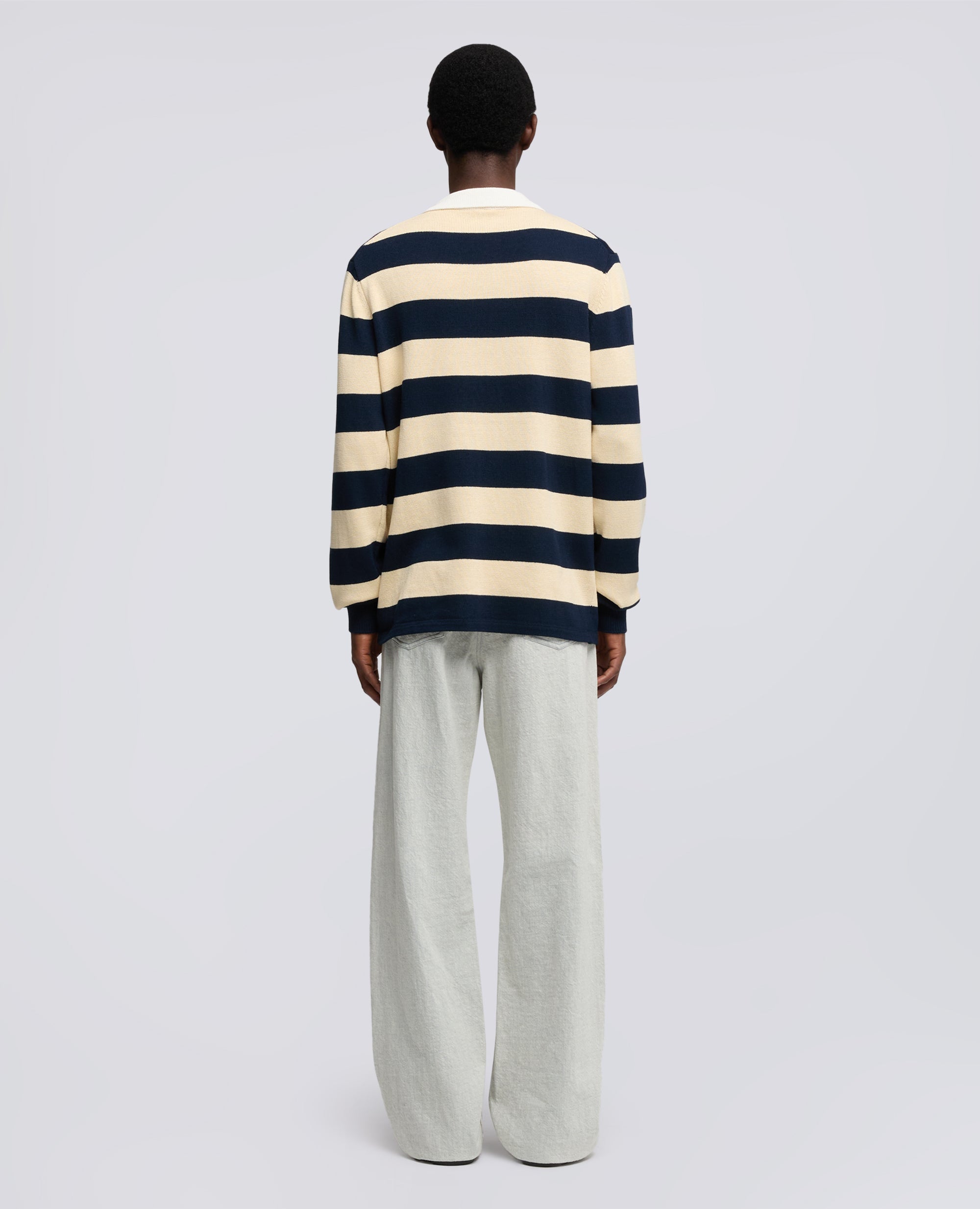 POLO A MANICHE LUNGHE IN FILATO DI COTONE-CORDA/BLU-CORDA/BLU-CORDA/BLU-CORDA/BLU-CORDA/BLU