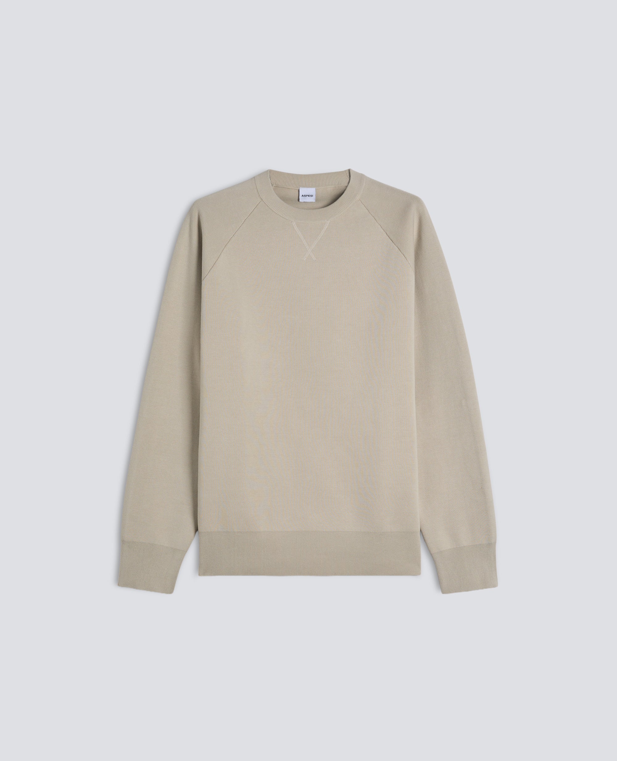 MAGLIA GIROCOLLO A MANICHE LUNGHE IN COTONE-GESSO-CHALK-GESSO-GESSO-GESSO