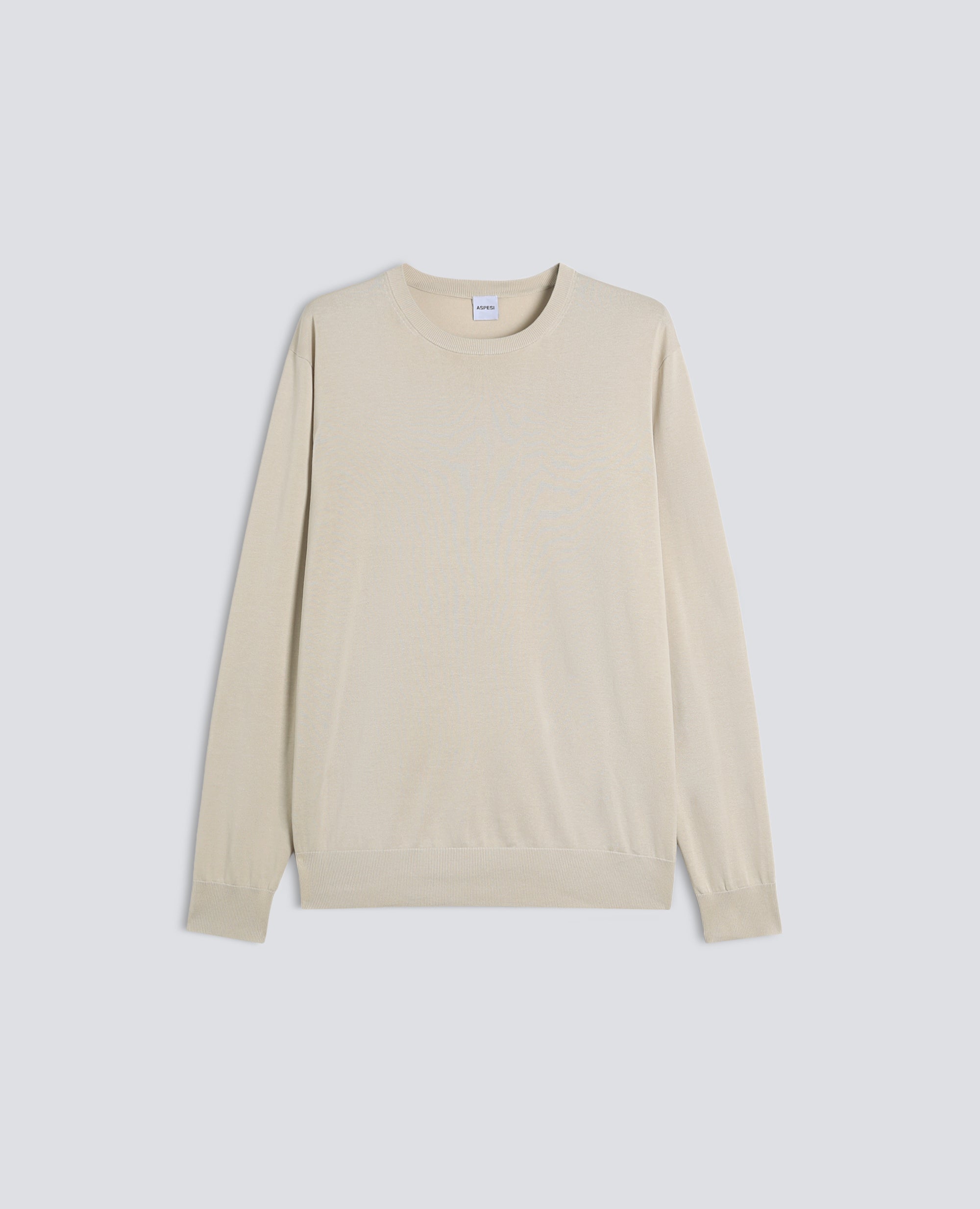 MAGLIA GIROCOLLO IN COTONE-SABBIA-SAND-ARENA-SAND-SABLE