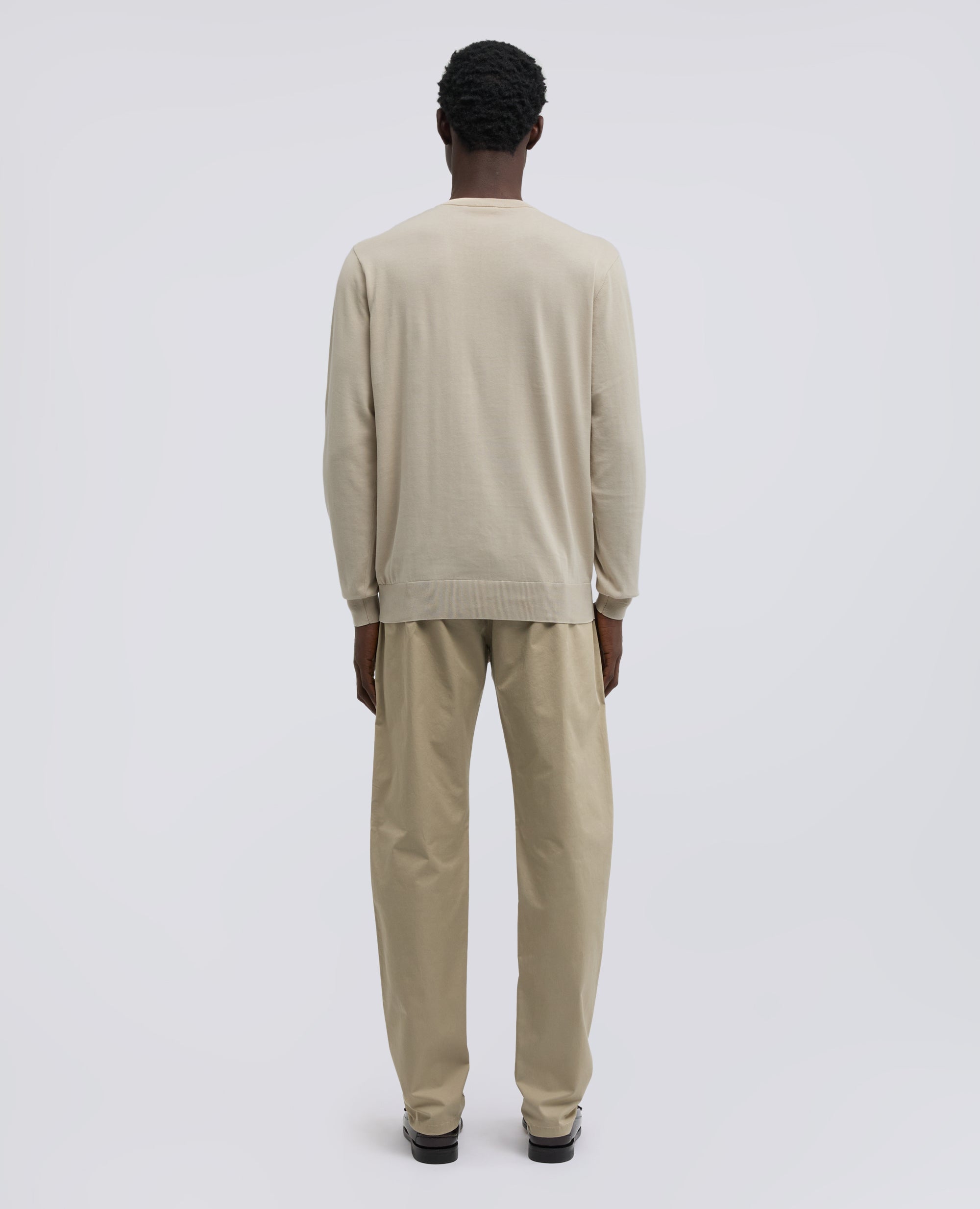 MAGLIA GIROCOLLO IN COTONE-SABBIA-SAND-ARENA-SAND-SABLE