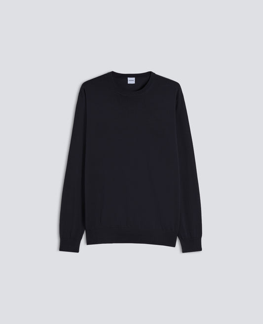 MAGLIA GIROCOLLO IN COTONE-NAVY-NAVY-AZUL MARINO-NAVY-NAVY