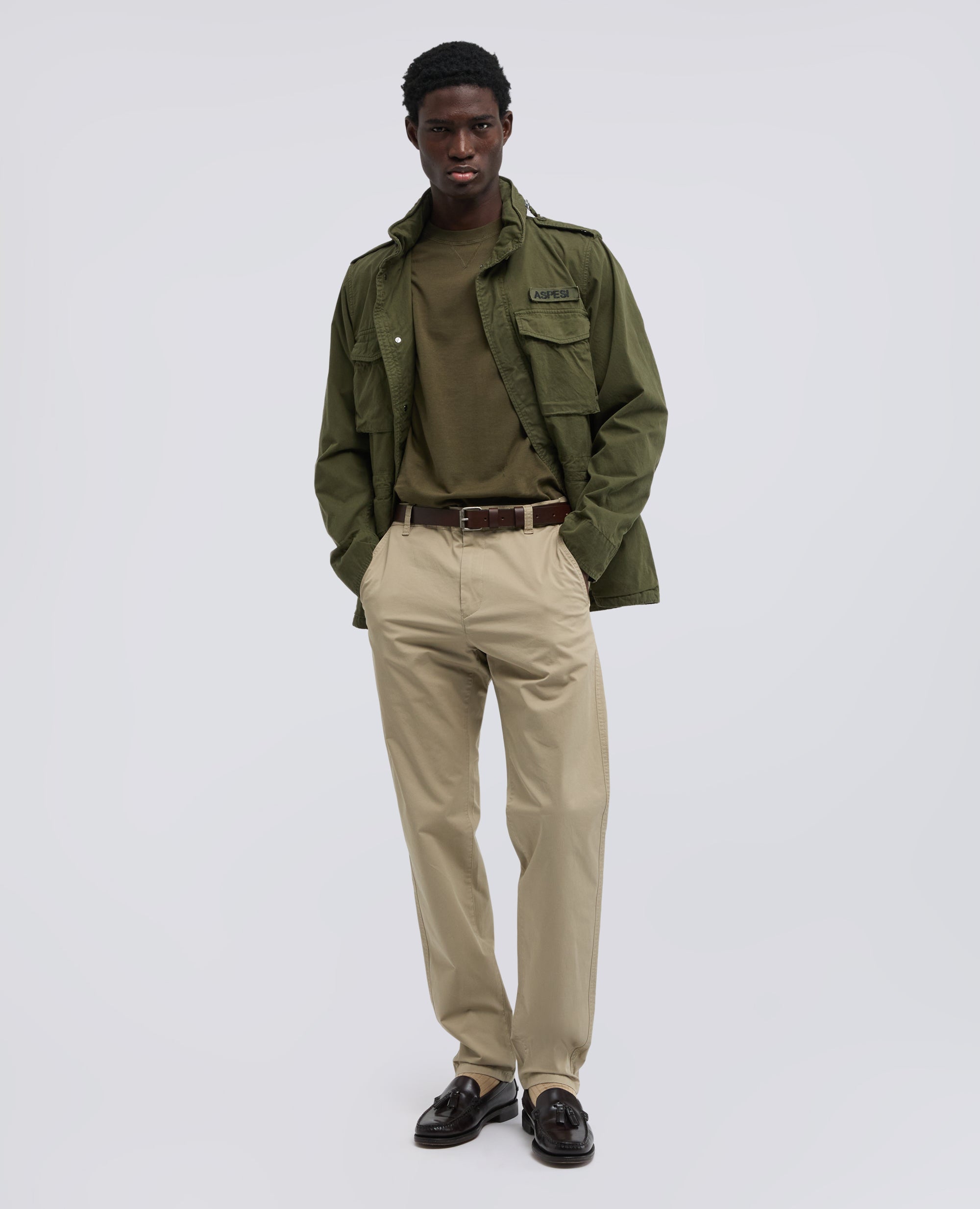 MAGLIA GIROCOLLO IN COTONE-MILITARE-MILITARY-MILITAR-MILITAR-MILITAIRE