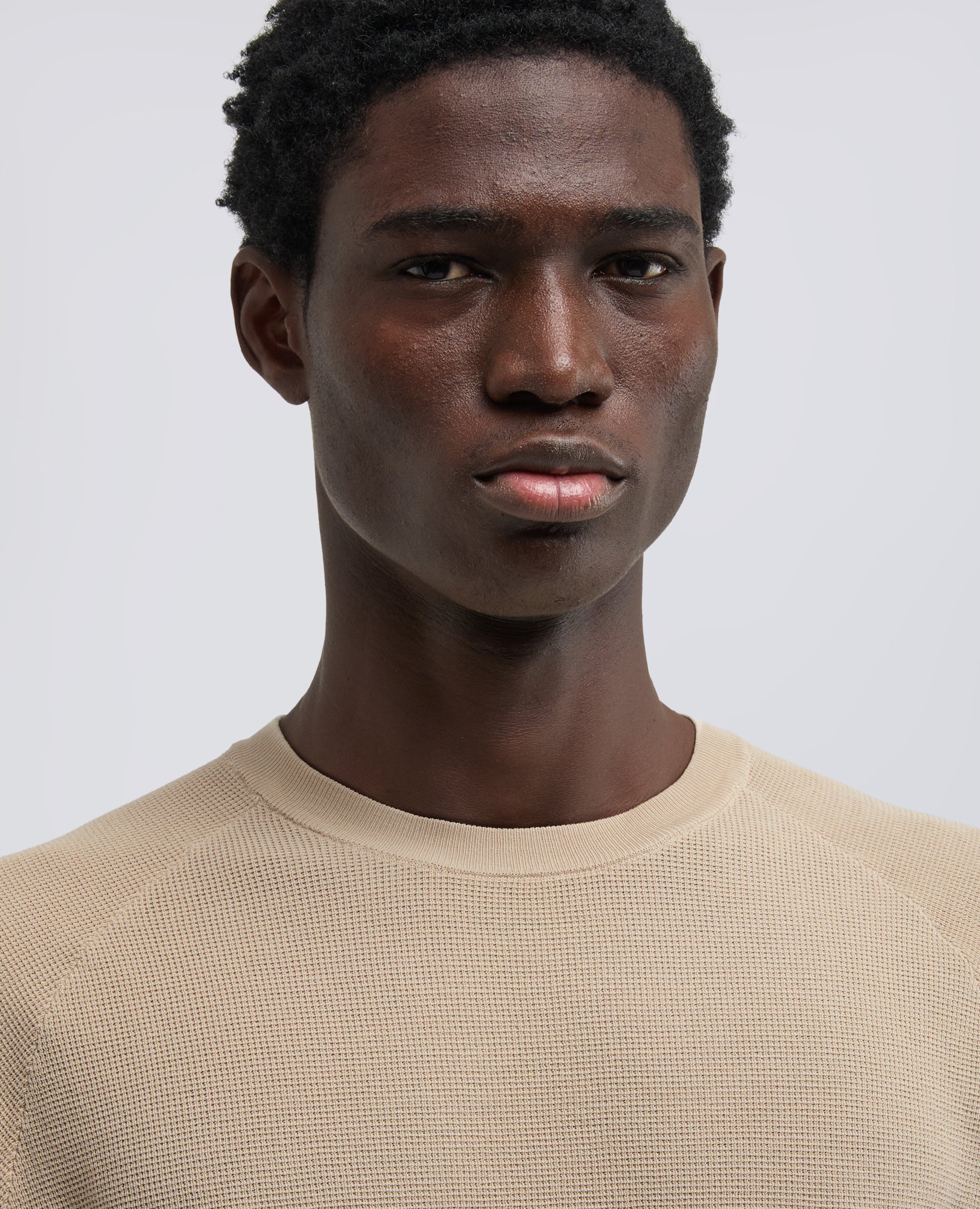 MAGLIA RAGLAN IN MICRO WAFFLE DI COTONE-SABBIA-SAND-ARENA-SAND-SABLE