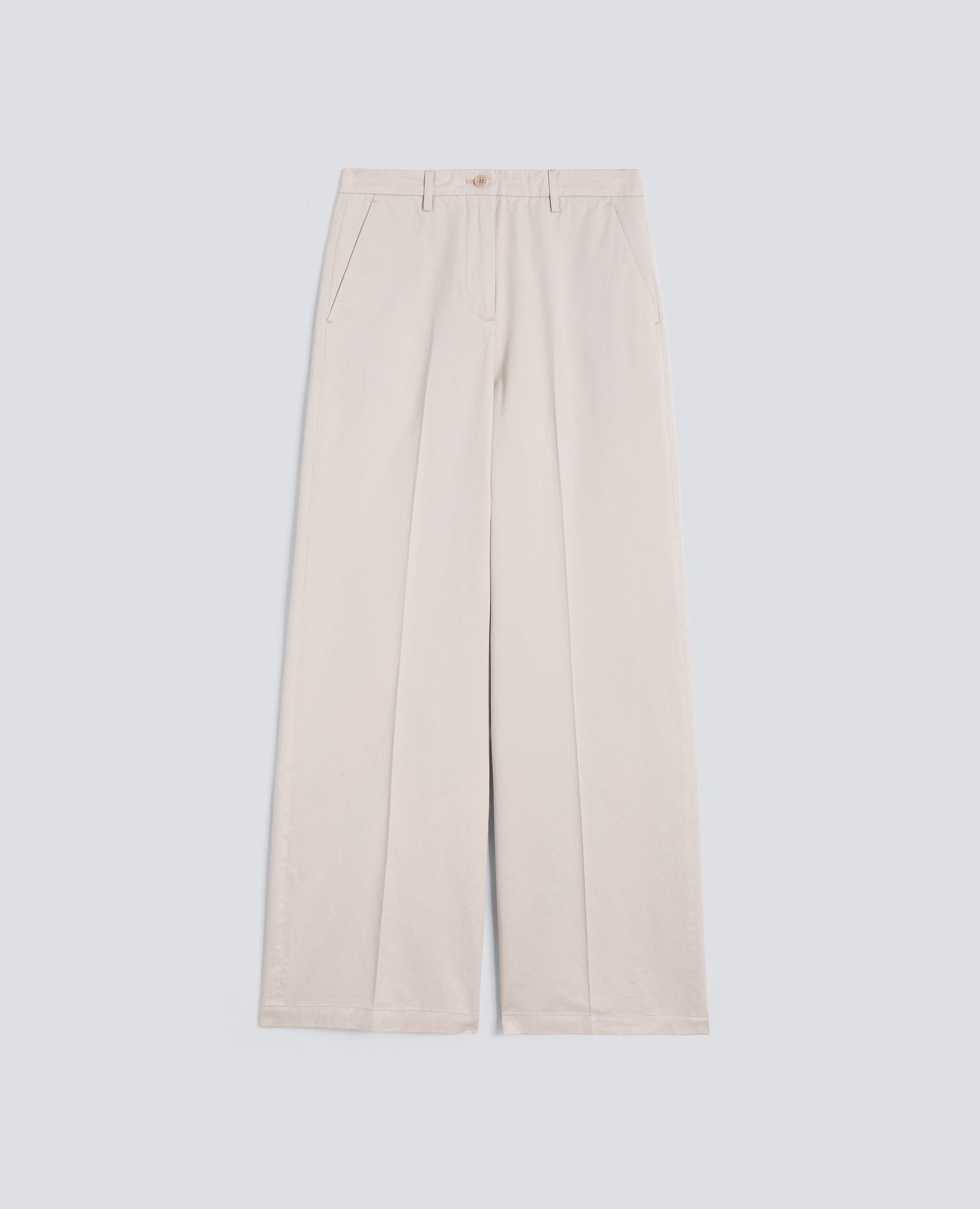 Pantalone classico in extra fine twill di cotone tinto pezza - AA Capsule Collection-GESSO-CHALK-GESSO-GESSO-GESSO