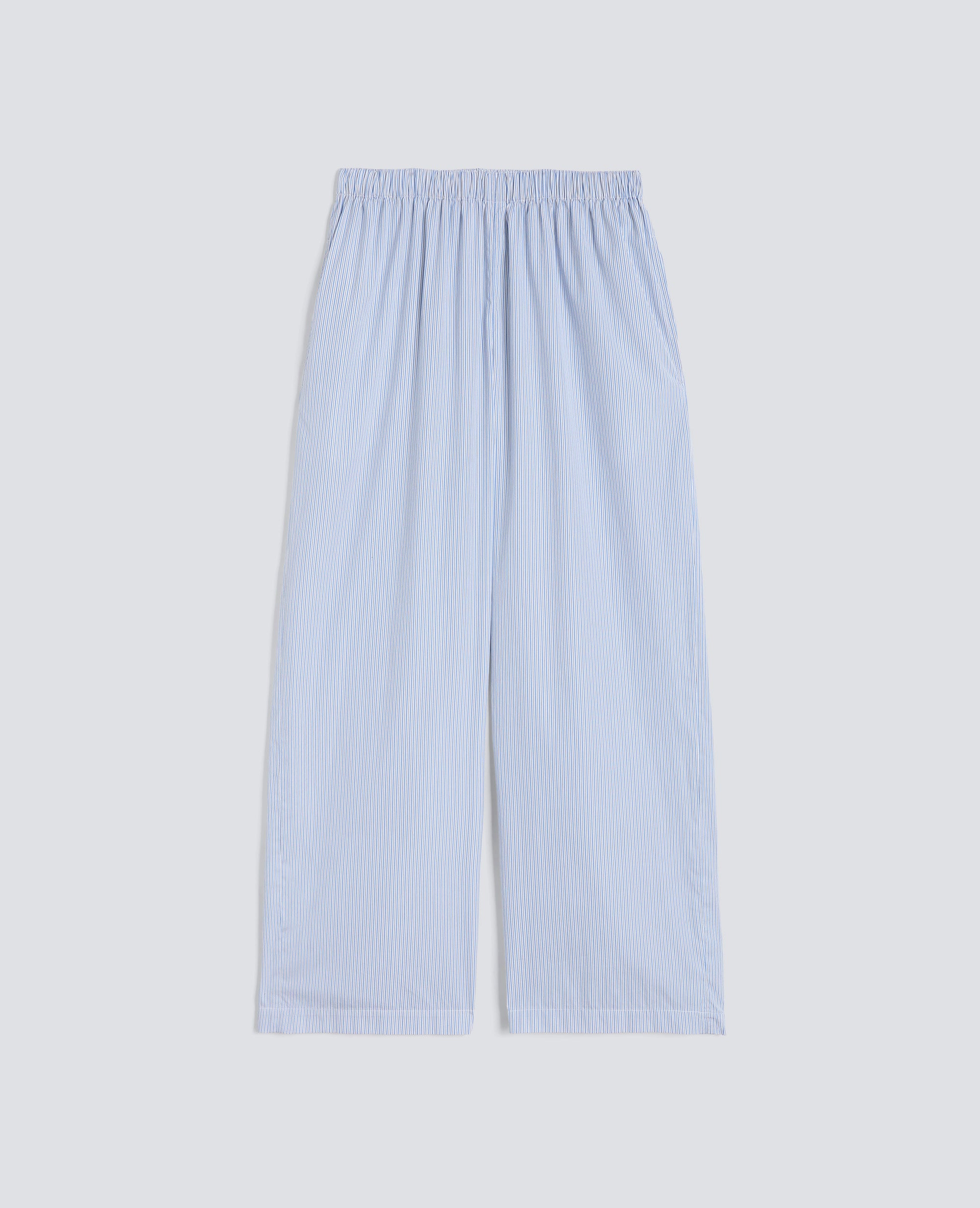 Pantalone in popeline di cotone - AA Capsule Collection-RIGA AZZURRA-LIGHT BLUE STRIPE-RAYA AZUL CLARO-STREIFEN BLAU-RAYURE BLEU CIEL