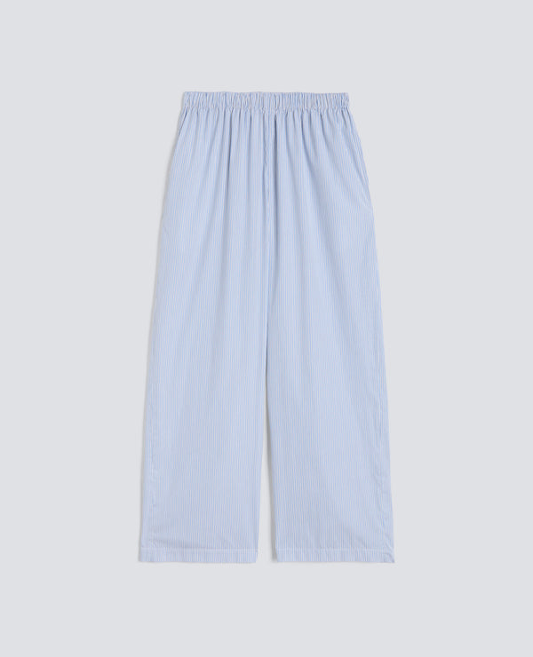 Pantalone in popeline di cotone - AA Capsule Collection-RIGA AZZURRA-LIGHT BLUE STRIPE-RAYA AZUL CLARO-STREIFEN BLAU-RAYURE BLEU CIEL