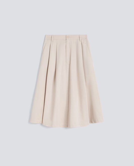 Gonna in extra fine twill di cotone - AA Capsule Collection-GESSO-CHALK-GESSO-GESSO-GESSO