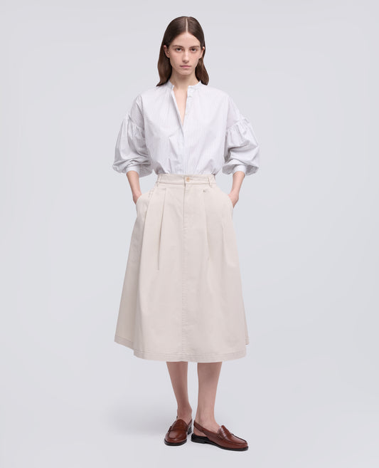 Gonna in extra fine twill di cotone - AA Capsule Collection-GESSO-CHALK-GESSO-GESSO-GESSO