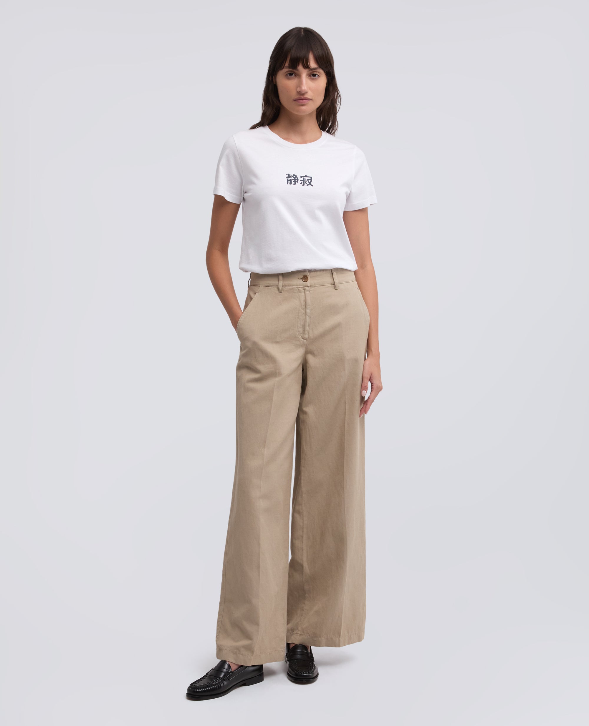 T-shirt in jersey di cotone con stampa "silenzio" in giapponese - AA Capsule Collection-BIANCO-WHITE-BLANCO-WEISS-BLANC