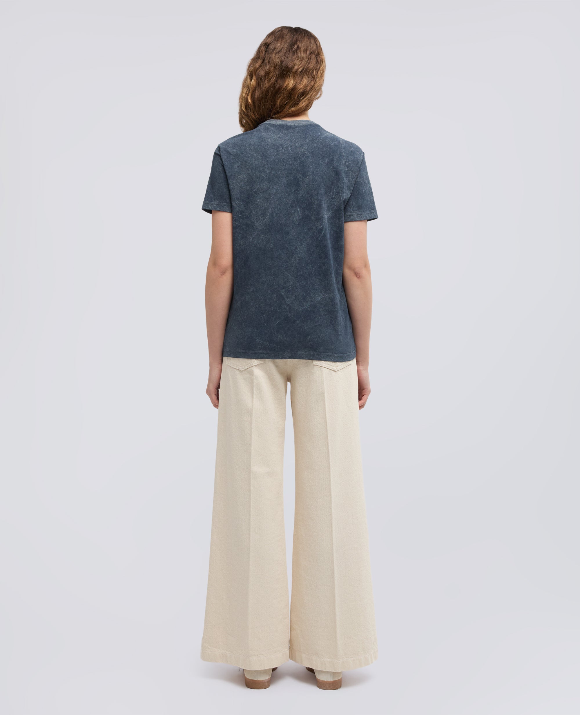 T-SHIRT IN JERSEY DI COTONE CON STAMPA "SILENZIO"-NAVY SHADY-NAVY SHADY-NAVY SHADY-NAVY SHADY-NAVY SHADY