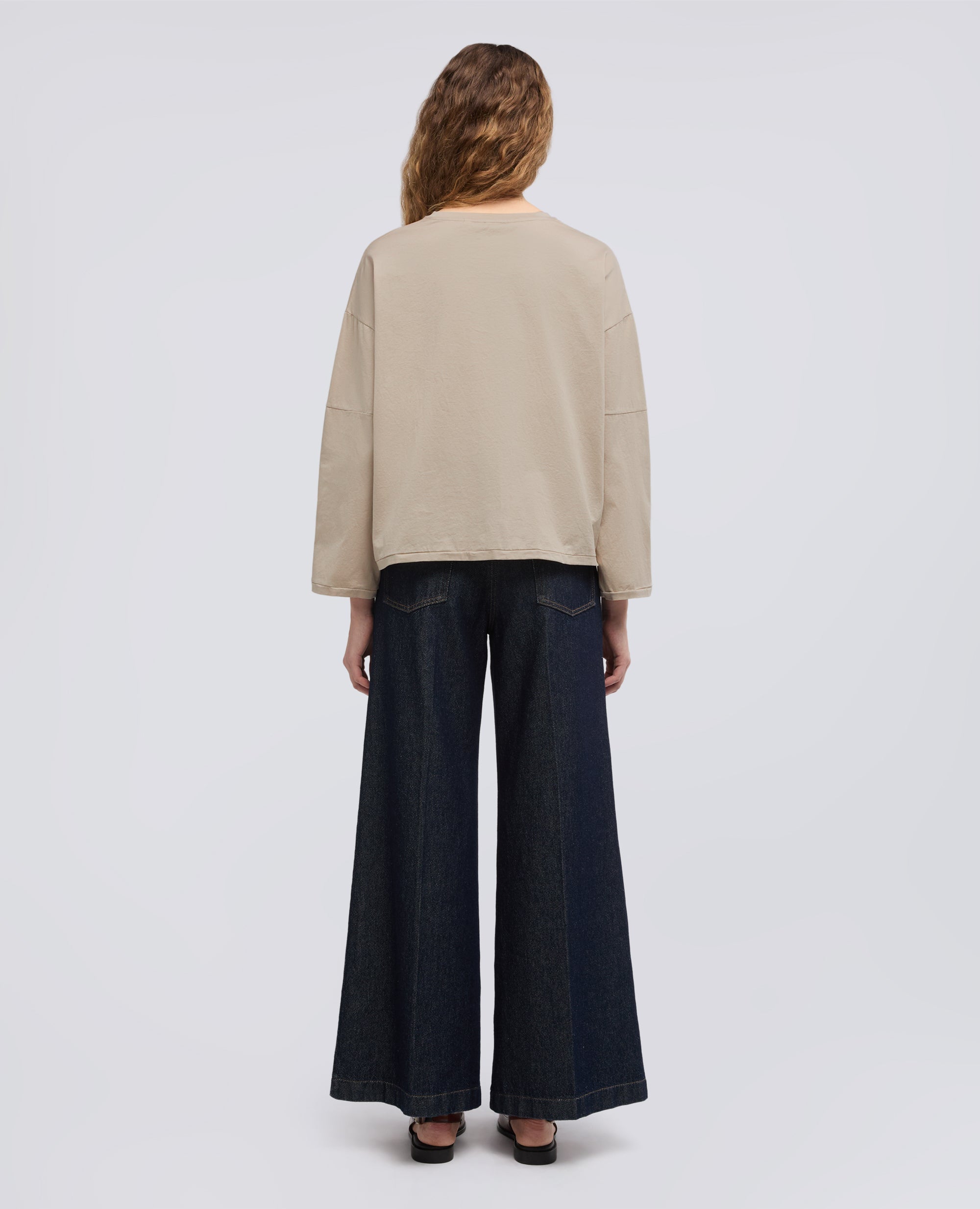 T-SHIRT IN JERSEY DI COTONE-SABBIA-SAND-ARENA-SAND-SABLE