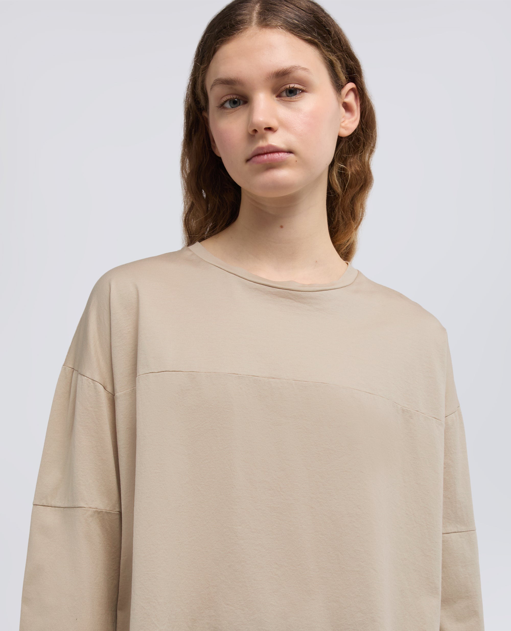 T-SHIRT IN JERSEY DI COTONE-SABBIA-SAND-ARENA-SAND-SABLE