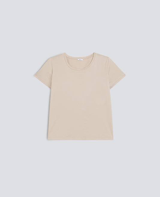 T-SHIRT IN JERSEY DI COTONE-SABBIA-SAND-ARENA-SAND-SABLE