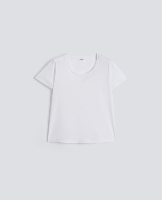 T-SHIRT IN JERSEY DI COTONE-BIANCO-WHITE-BLANCO-WEISS-BLANC