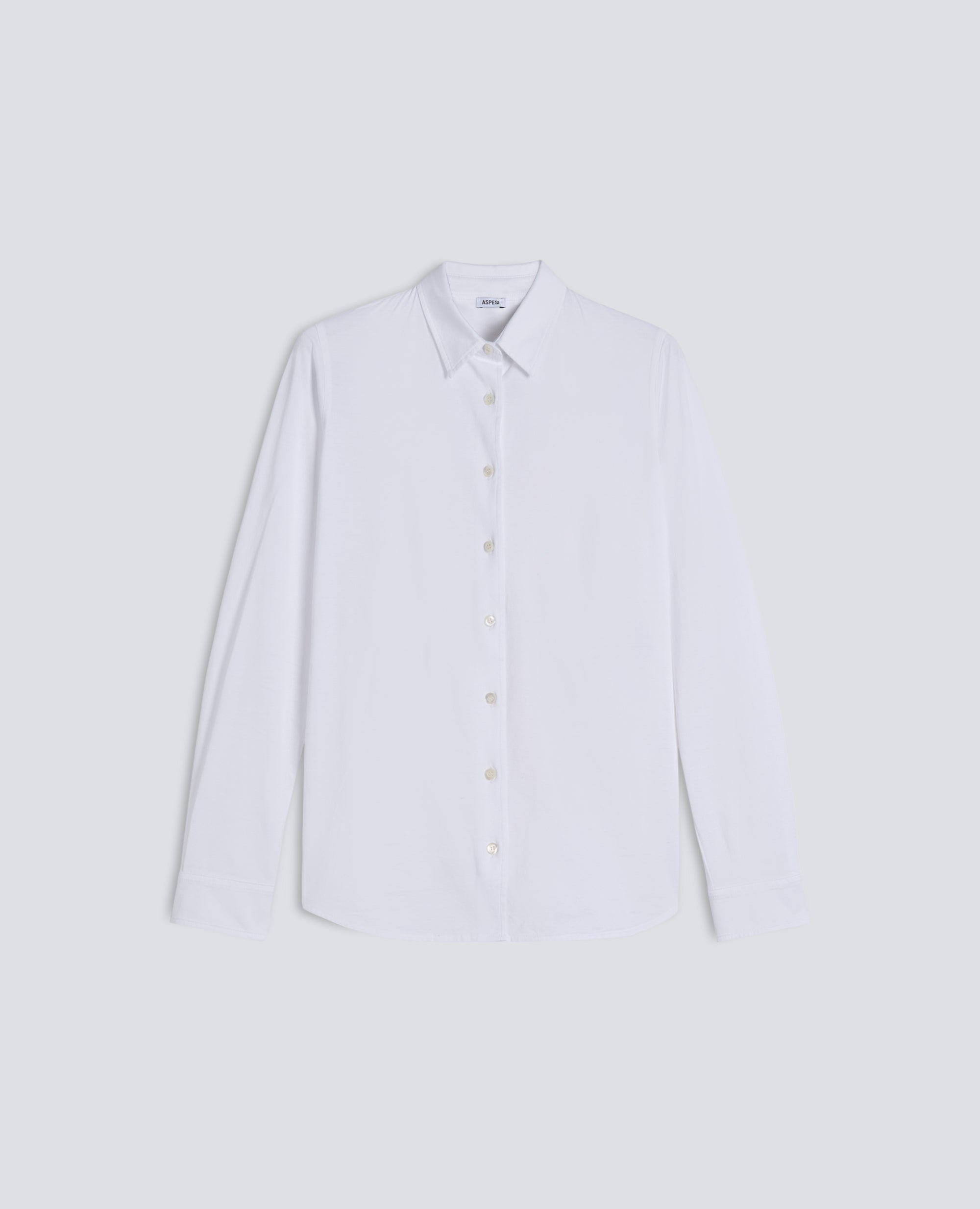 CAMICIA IN JERSEY DI COTONE-BIANCO-WHITE-BLANCO-WEISS-BLANC