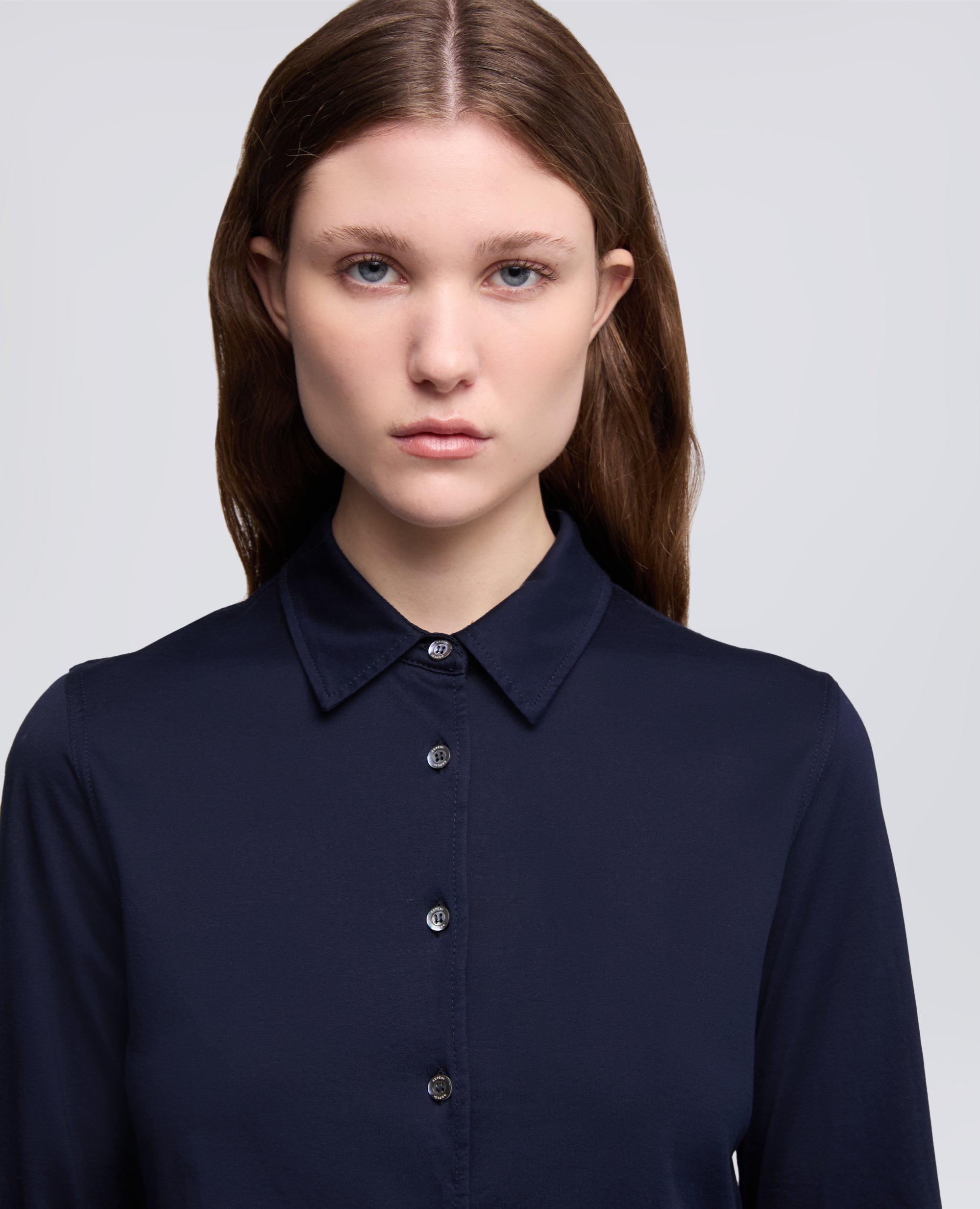 T-SHIRT IN JERSEY DI COTONE-BLU-BLUE-AZUL-BLAU-BLEU