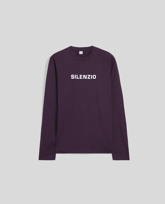 T-SHIRT A MANICHE LUNGHE SILENZIO-BORDEAUX-BURGUNDY-BURDEOS-BURGUNDERROT-BORDEAUX