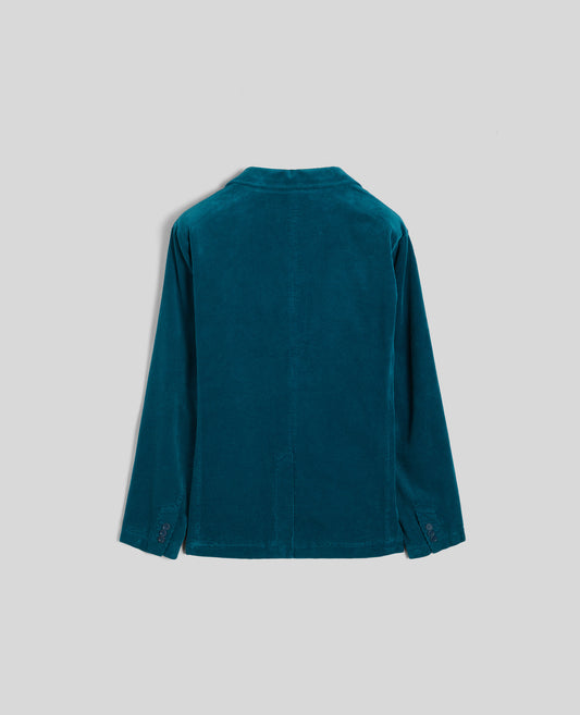 GIACCA IN VELLUTO A COSTE LARGHE-PAVONE-TEAL-PAVO REAL-PFAU-PAON