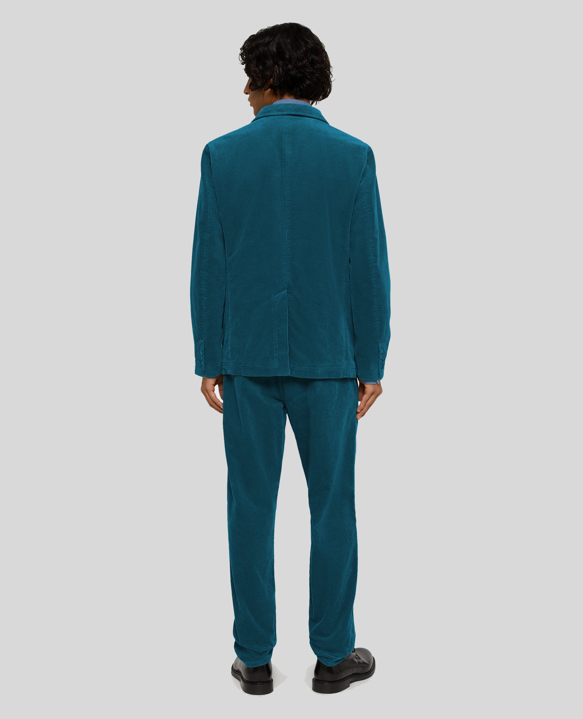 GIACCA IN VELLUTO A COSTE LARGHE-PAVONE-TEAL-PAVO REAL-PFAU-PAON