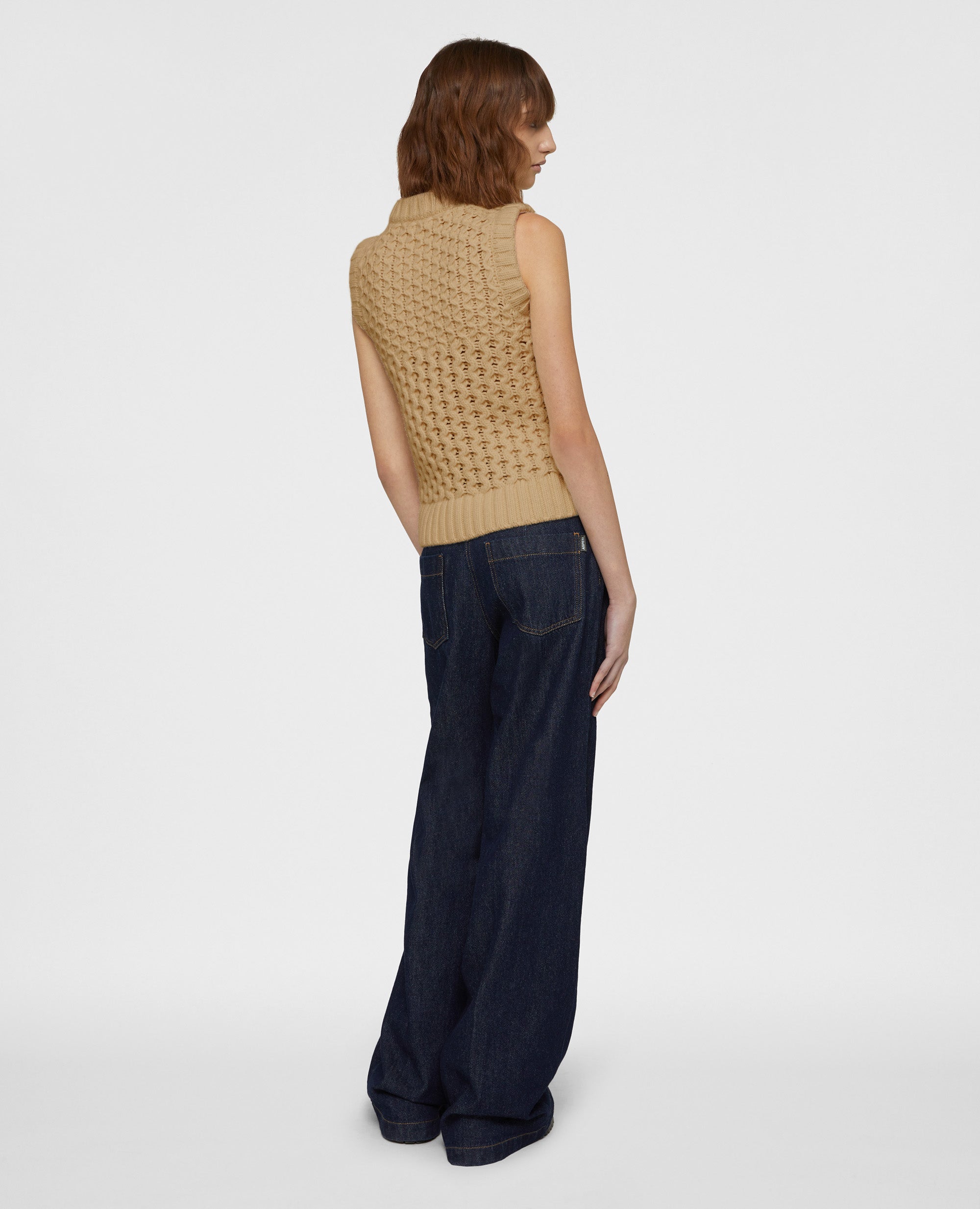 MAGLIONE SENZA MANICHE IN LANA VERGINE SUPER FINE-BEIGE-BEIGE-BEIS-BEIGE-BEIGE