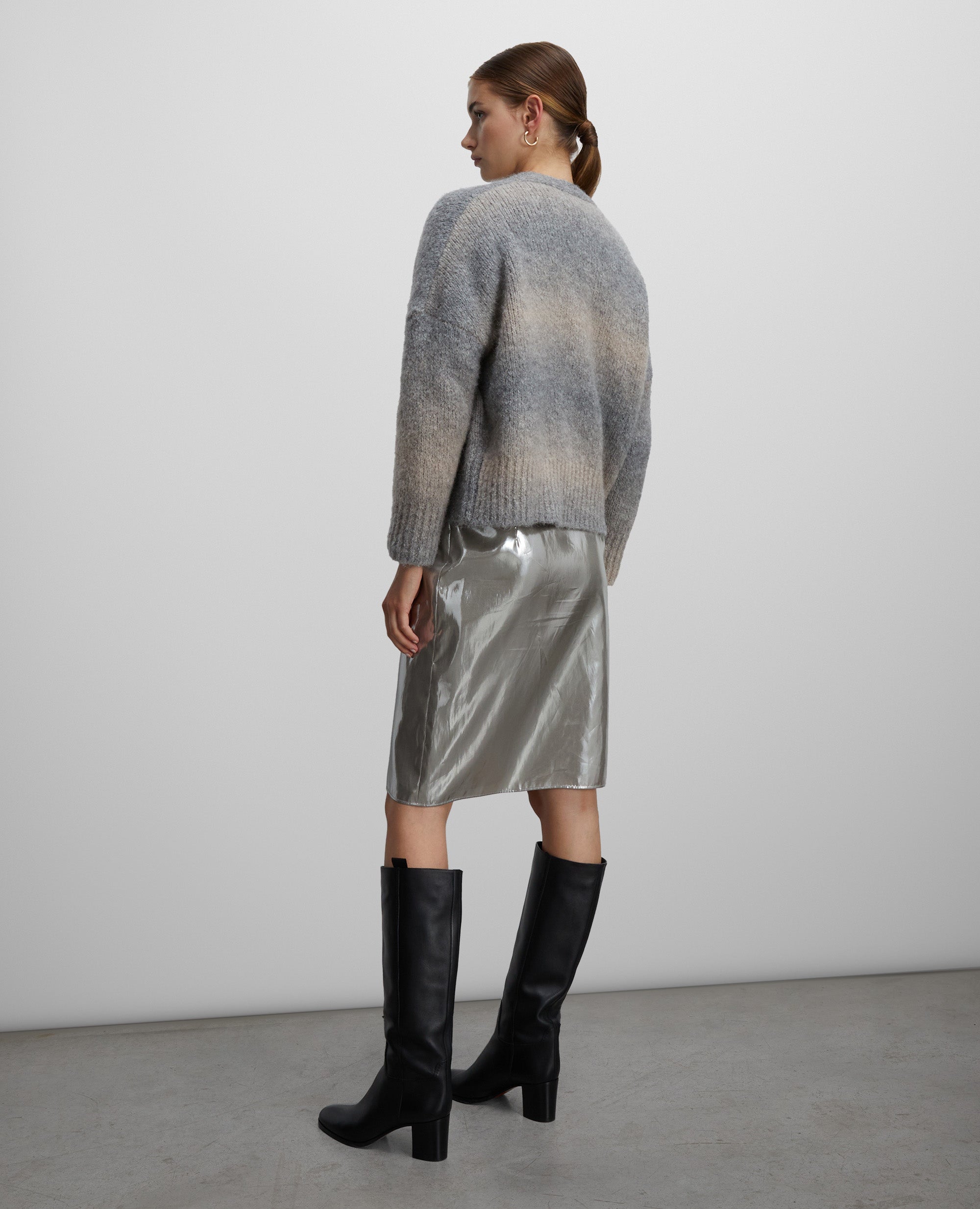 CARDIGAN EFFETTO SFUMATO IN ALPACA-GRG MELANGE-GRG MELANGE-GRG MELANGE-GRG MELANGE-GRG MELANGE