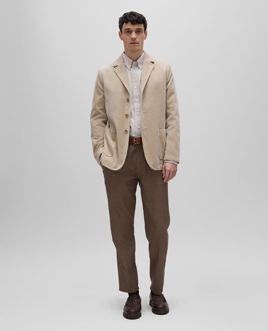 PANTALONE CHINO IN MISTO LANA CHECK-BEIGE-BEIGE-BEIS-BEIGE-BEIGE