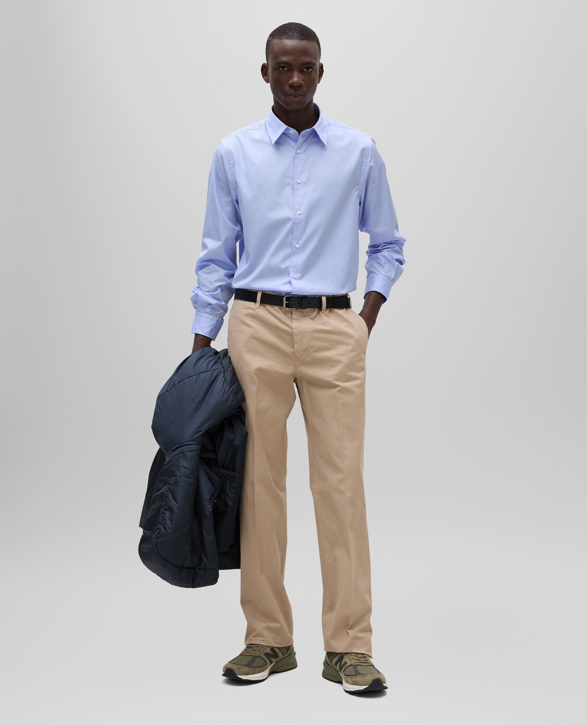 PANTALONE FLATS IN GABARDINA DI COTONE-SABBIA-SAND-ARENA-SAND-SABLE