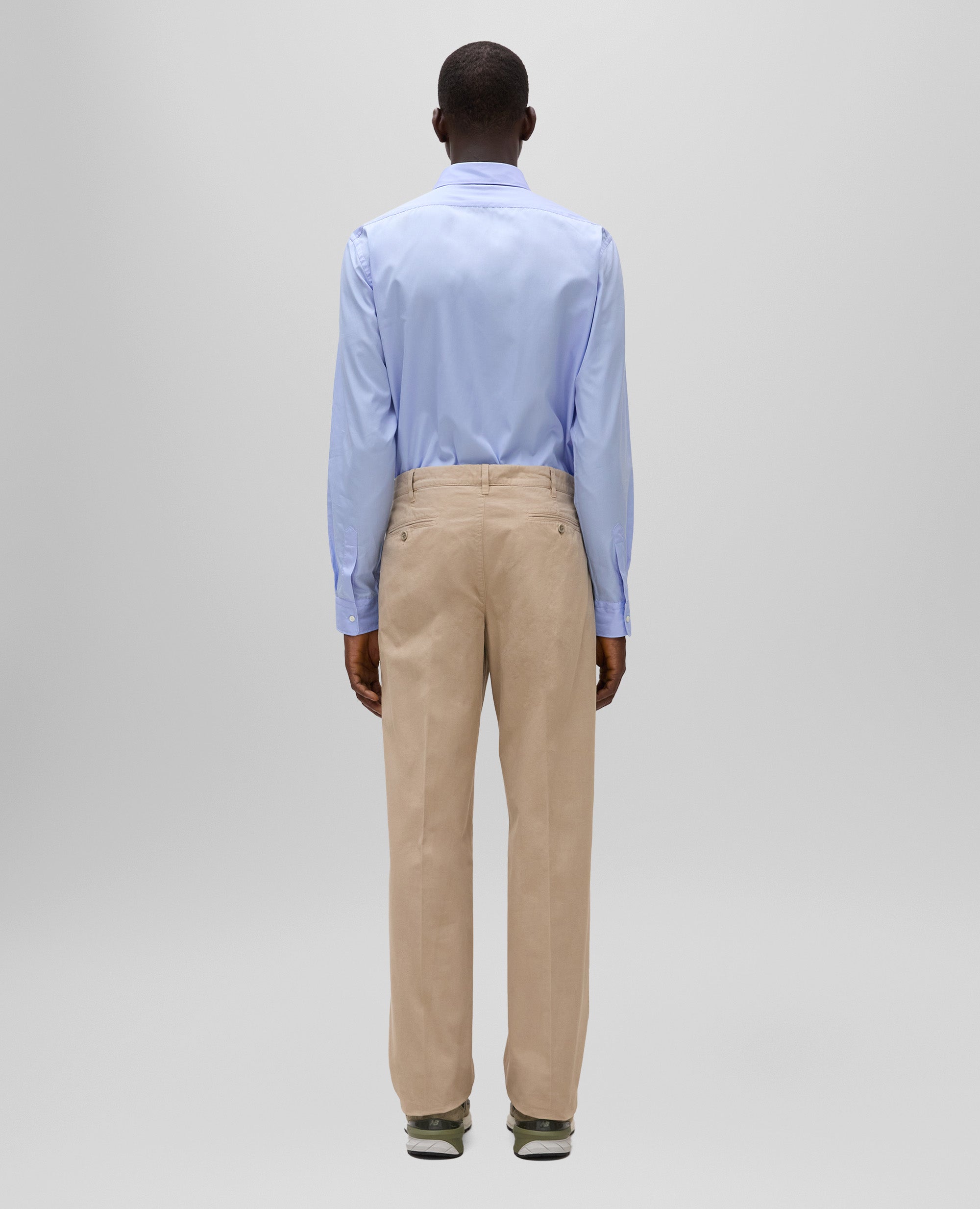 PANTALONE FLATS IN GABARDINA DI COTONE-SABBIA-SAND-ARENA-SAND-SABLE