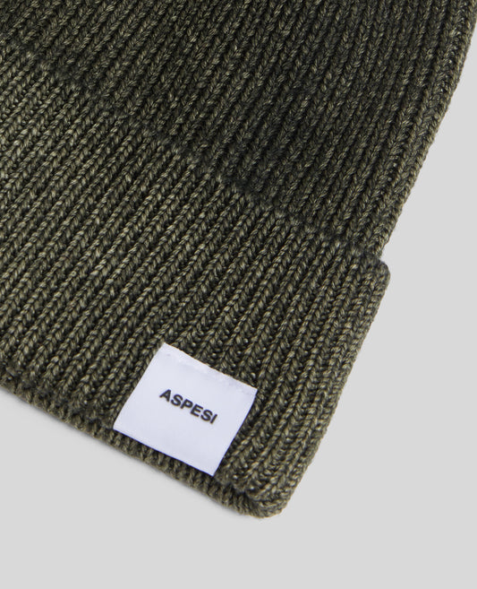 BERRETTO IN LANA MERINO-VERDONE-DARK GREEN-VERDER¢N-DUNKELGRUN-VERT FONCE