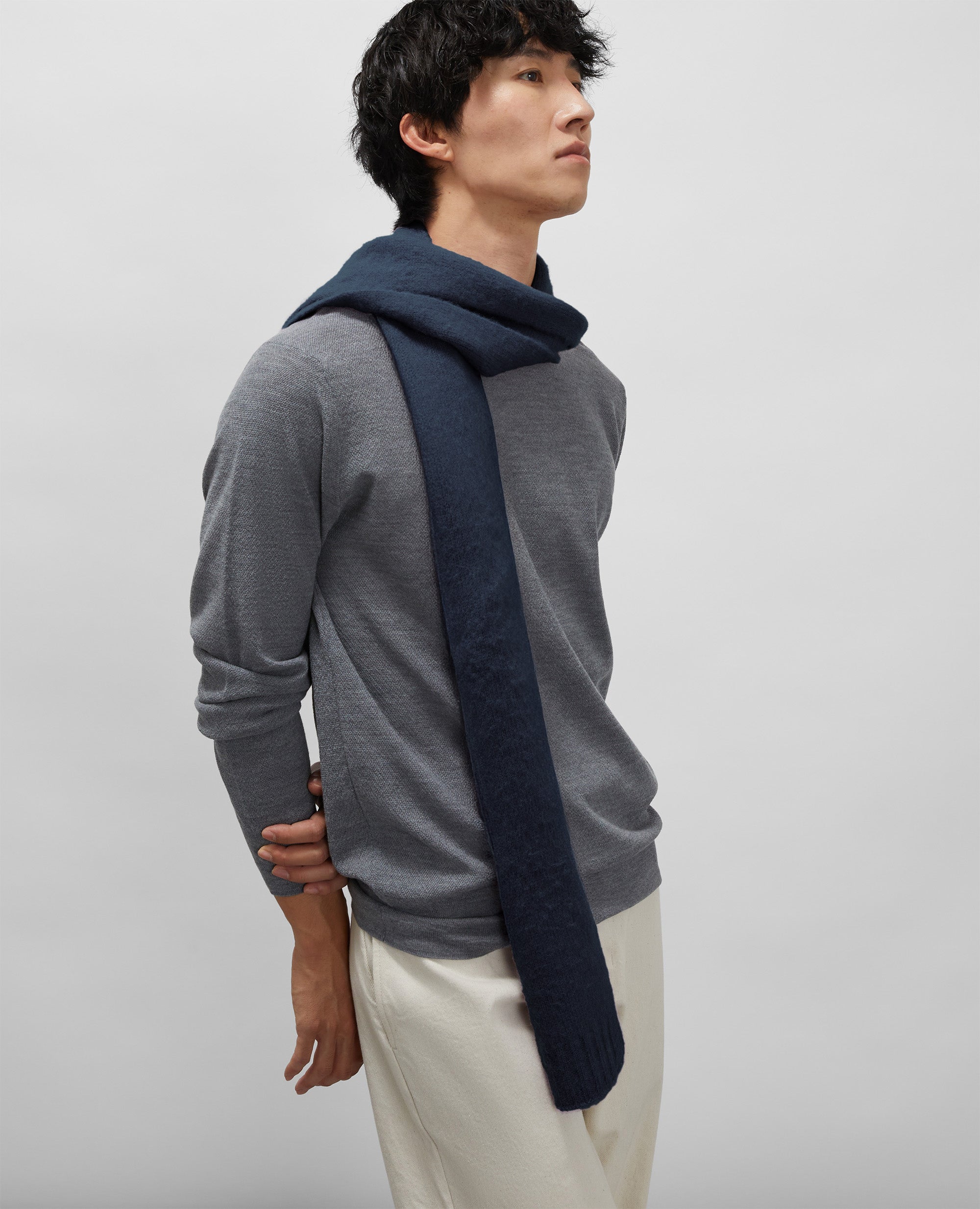 SCIARPA MOD.1E05(W+M-NAVY-NAVY-AZUL MARINO-NAVY-NAVY