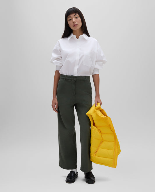 PANTALONE CROPPED IN TWILL-VERDE-GREEN-VERDE-GRUN-VERT