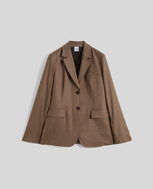 GIACCA IN MISTO LANA A QUADRETTI- BEIGE- BEIGE- BEIGE- BEIGE- BEIGE