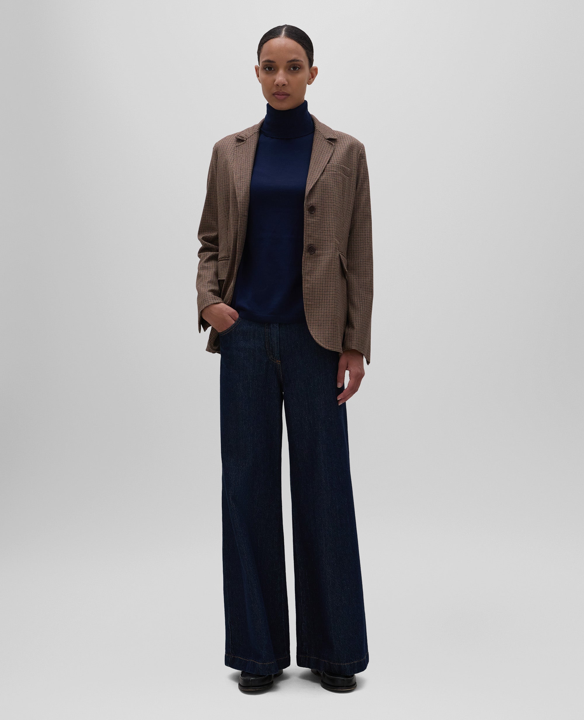 GIACCA IN MISTO LANA A QUADRETTI- BEIGE- BEIGE- BEIGE- BEIGE- BEIGE