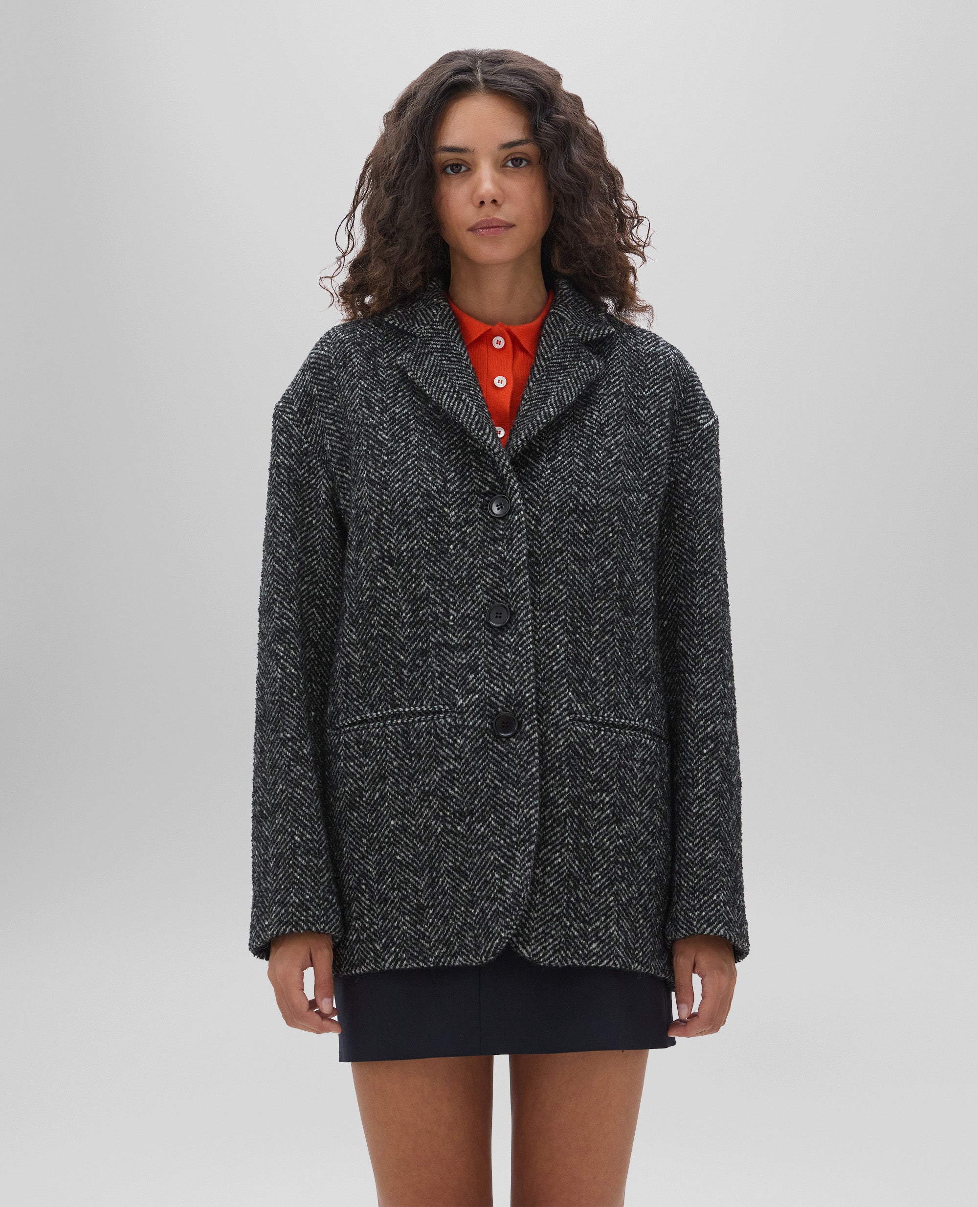 GIACCA IN MISTO LANA-GRIGIO-GREY-GRIS-GRAU-GRIS