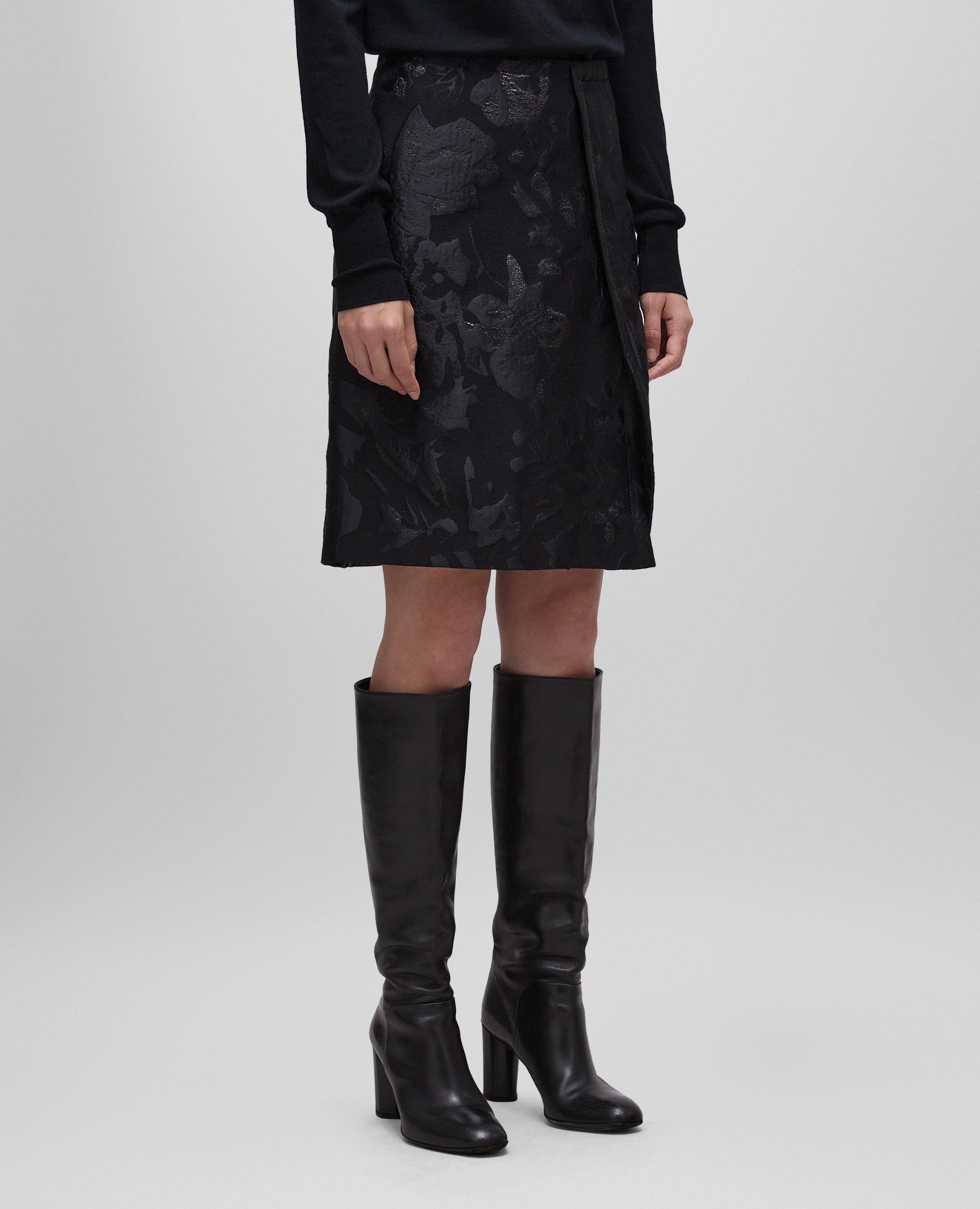 GONNA IN JACQUARD LUREX-NERO-BLACK-NEGRO-SCHWARZ-NOIR