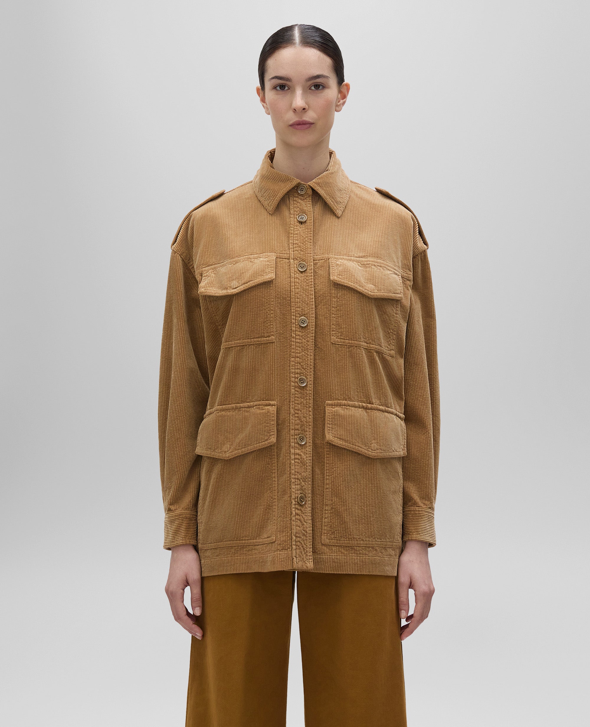 OVERSHIRT IN VELLUTO-CAPPUCCINO-CAPPUCCINO-CAPPUCCINO-CAPPUCCINO-CAPPUCCINO