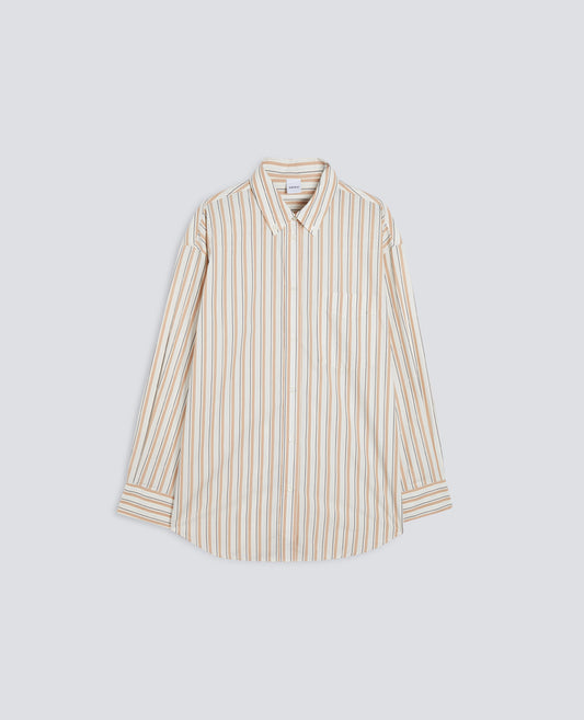 CAMICIA BUTTON-DOWN A RIGHE-RIGA BEIGE-BEIGE STRIPE-RIGA BEIGE-RIGA BEIGE-RIGA BEIGE