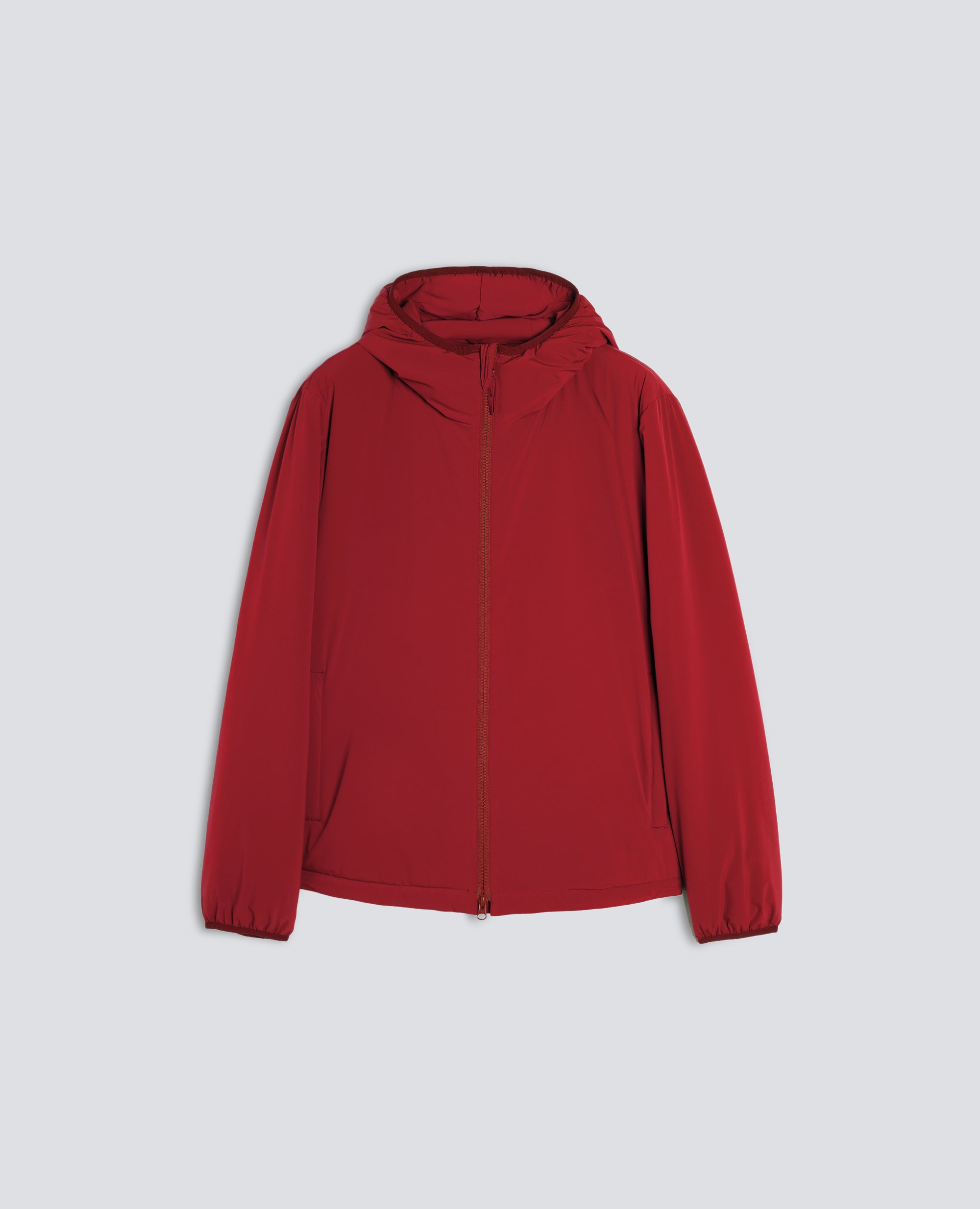 GIUBBOTTO CAPPUCCIO IN NYLON LEGGERO-BORDEAUX-BURGUNDY-BURDEOS-BURGUNDERROT-BORDEAUX