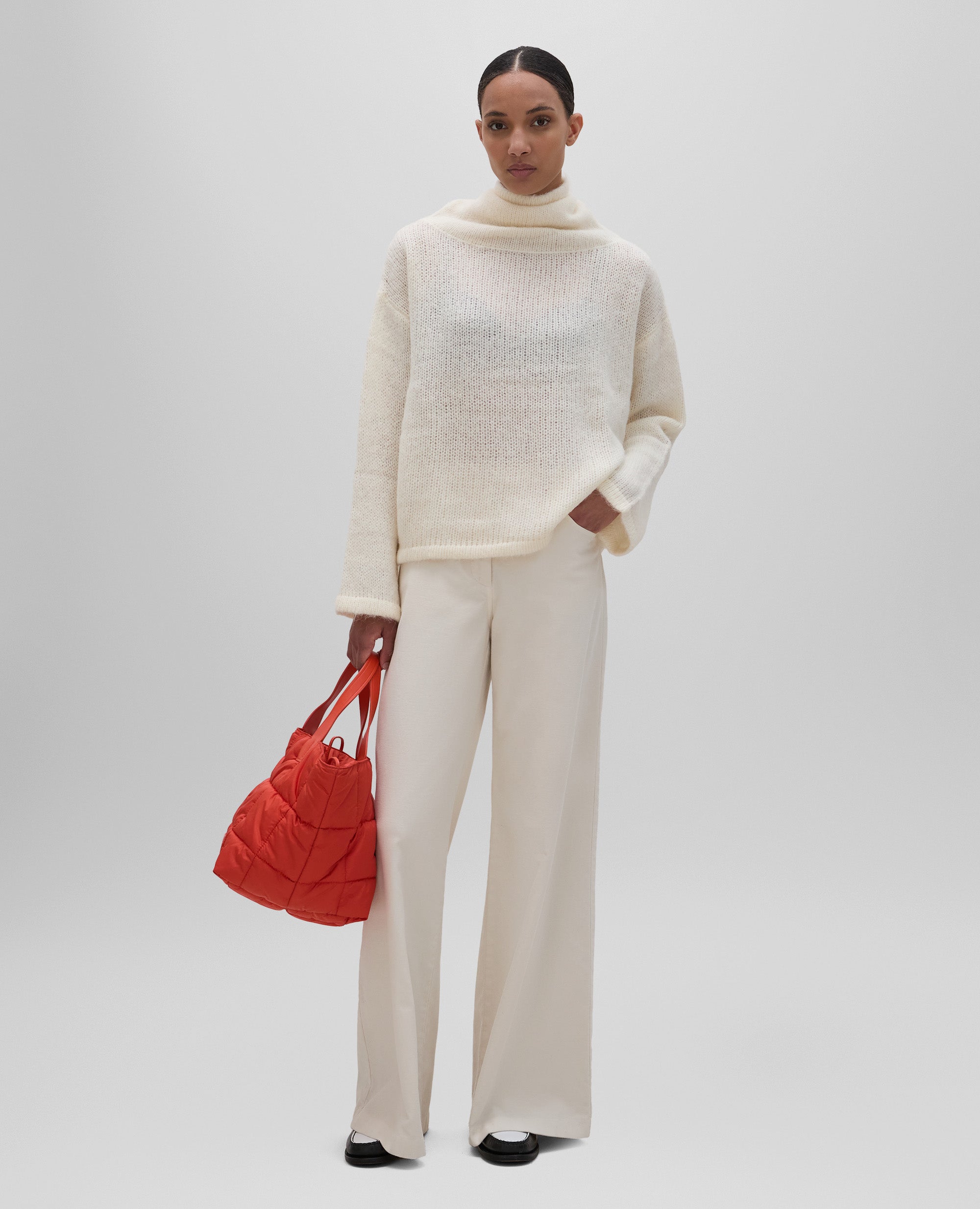 MAGLIA CON COLLO ALTO-NATURALE-NATURAL-NATURAL-NATURLICH-NATUREL