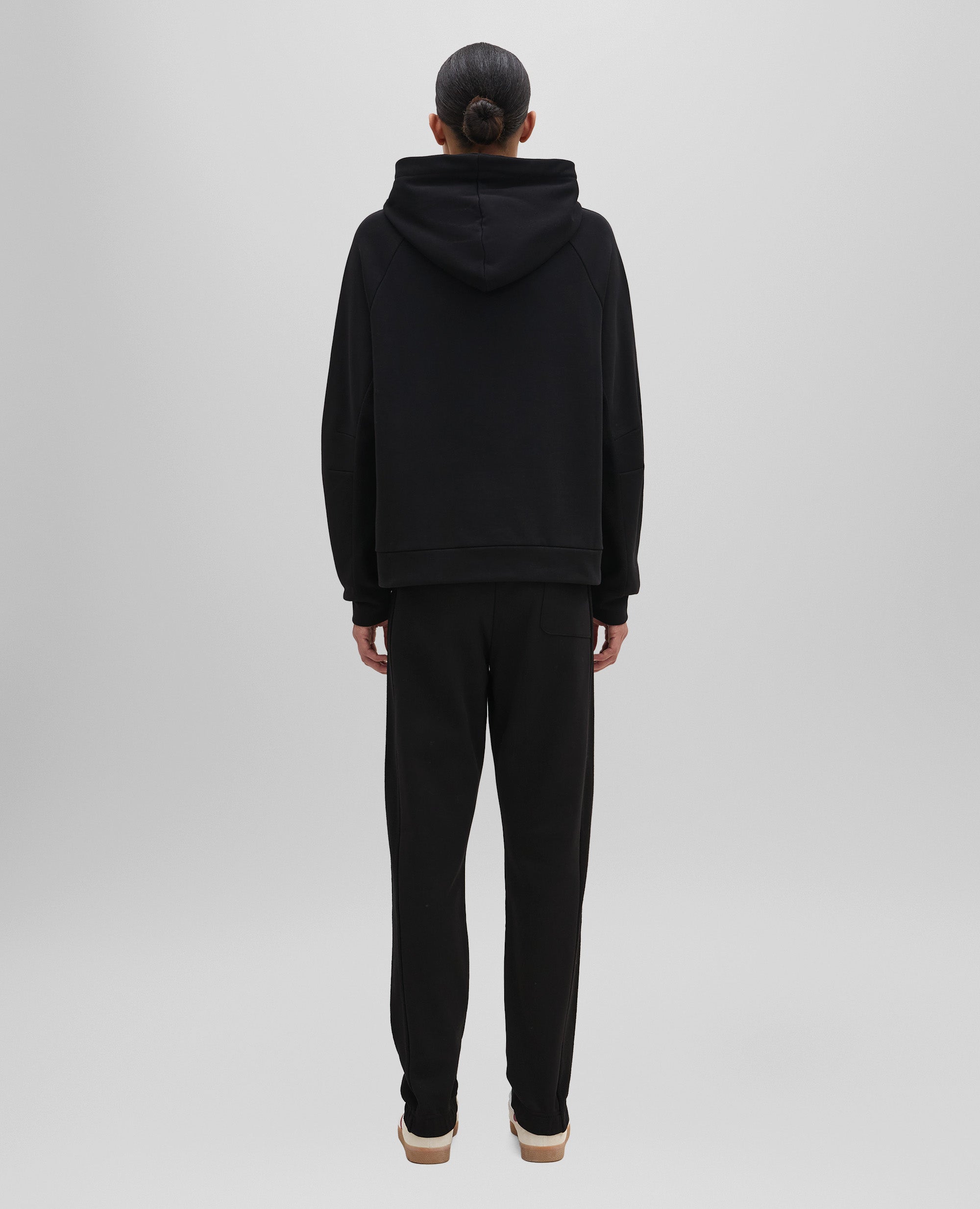 FELPA CON CAPPUCCIO-NERO-BLACK-NEGRO-SCHWARZ-NOIR