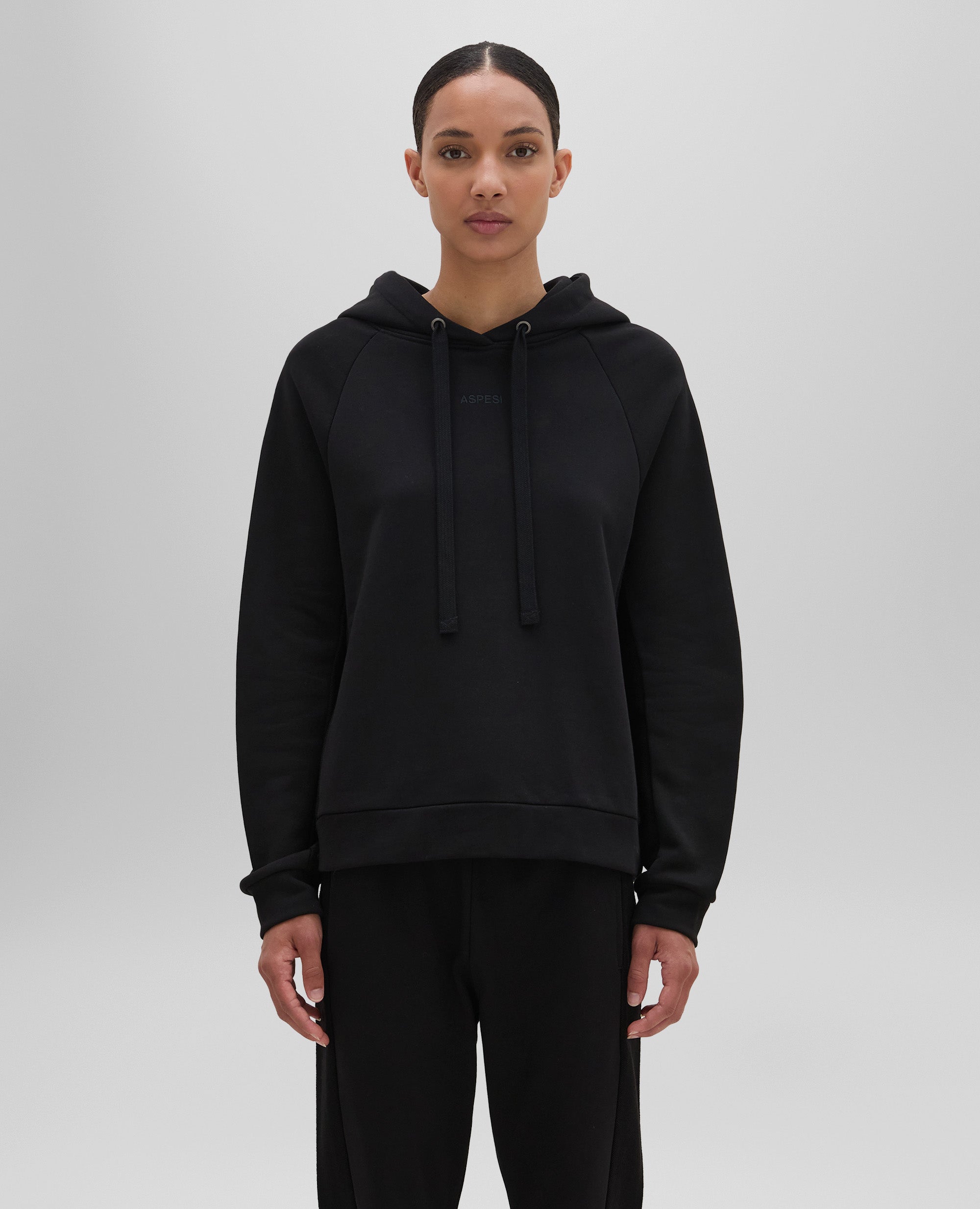 FELPA CON CAPPUCCIO-NERO-BLACK-NEGRO-SCHWARZ-NOIR