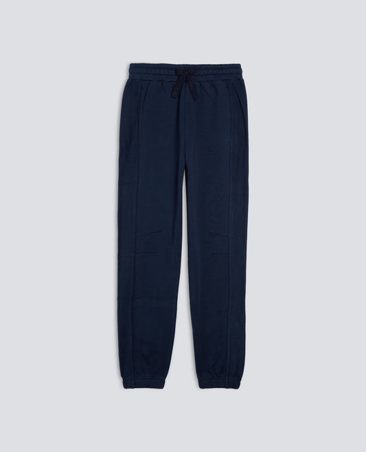 PANTALONE JOGGER IN FELPA CON COULISSE-NAVY-NAVY-AZUL MARINO-NAVY-NAVY