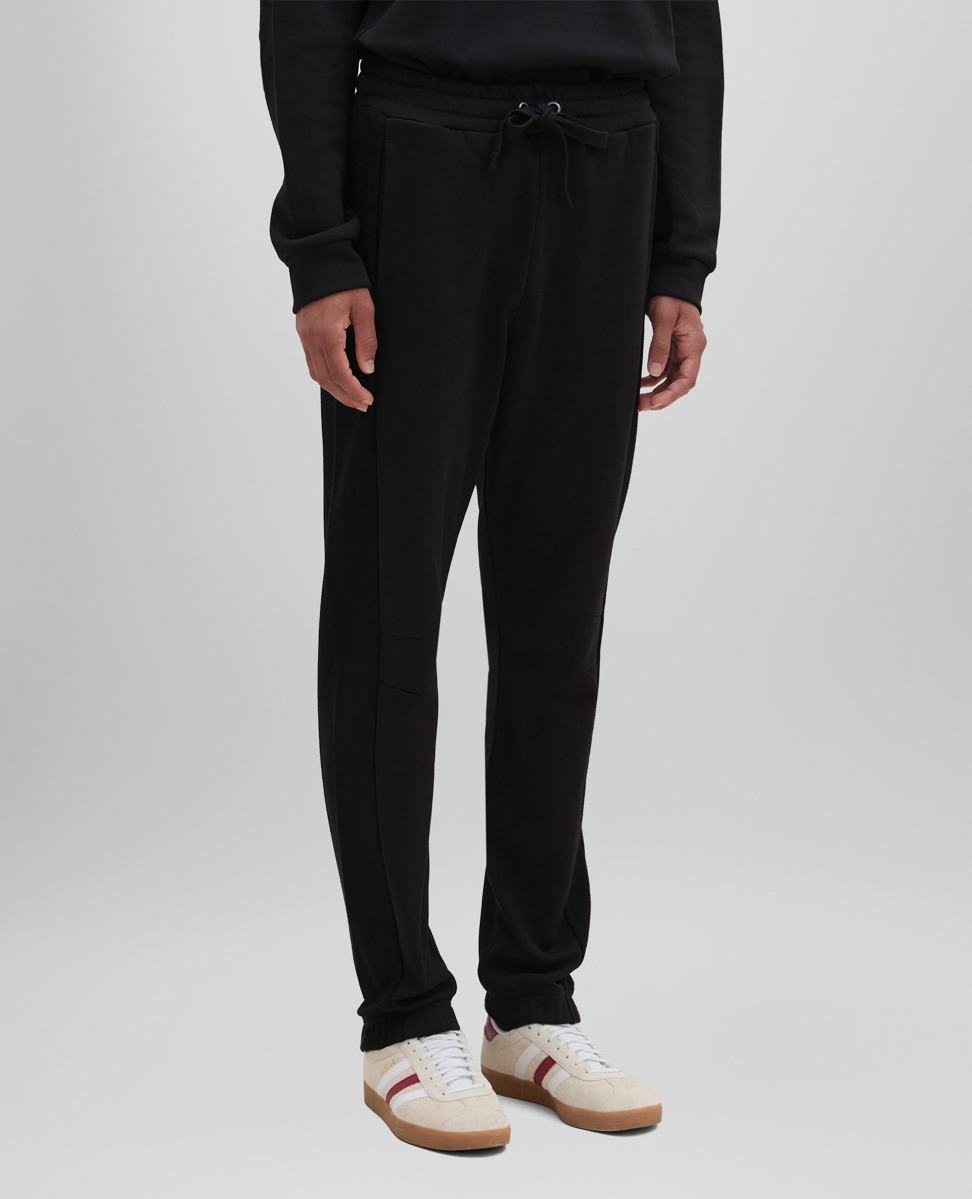 PANTALONE JOGGER IN FELPA CON COULISSE-NERO-BLACK-NEGRO-SCHWARZ-NOIR