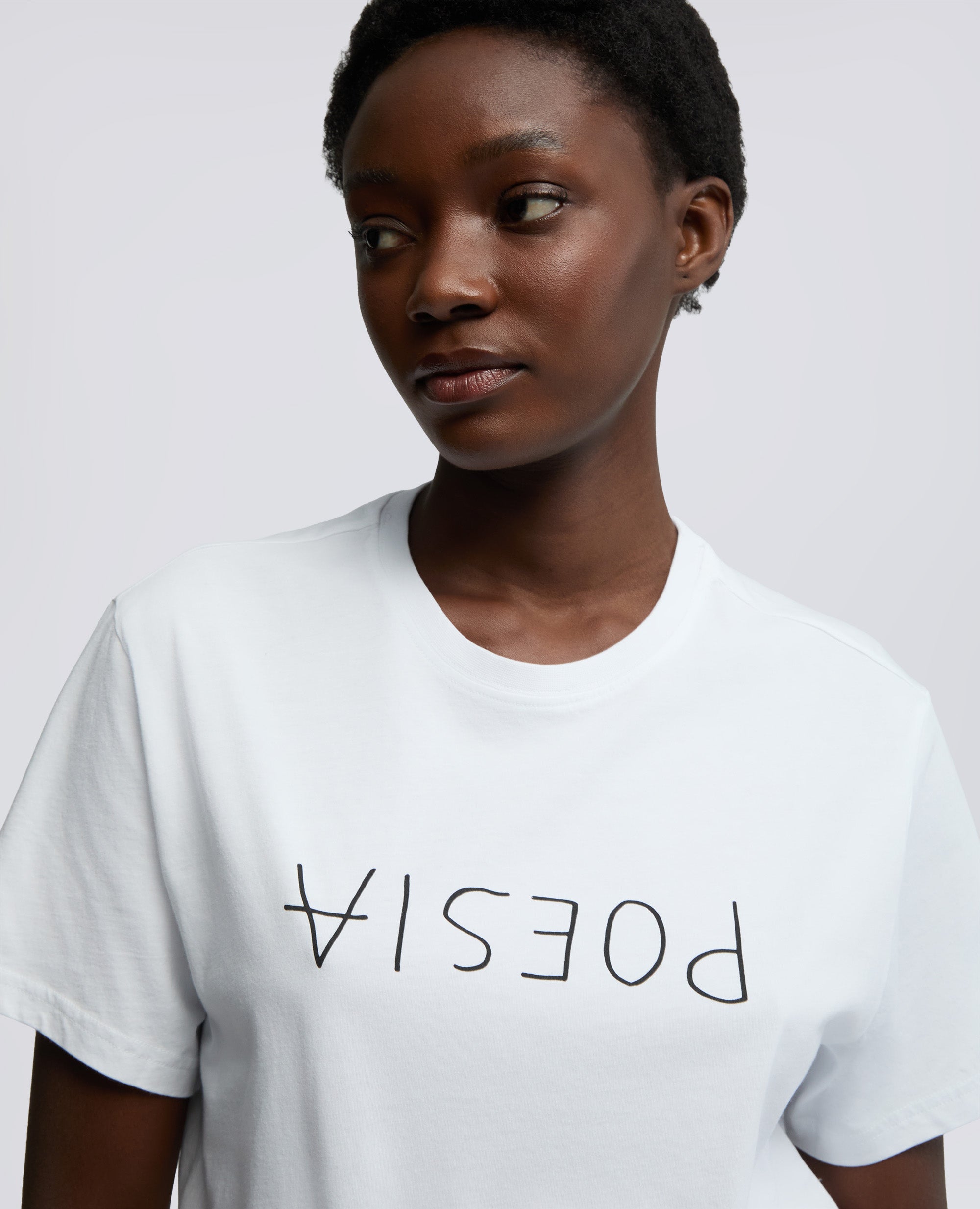 T-SHIRT IN JERSEY DI COTONE CON STAMPA - POESIA-BIANCO-WHITE-BLANCO-WEISS-BLANC