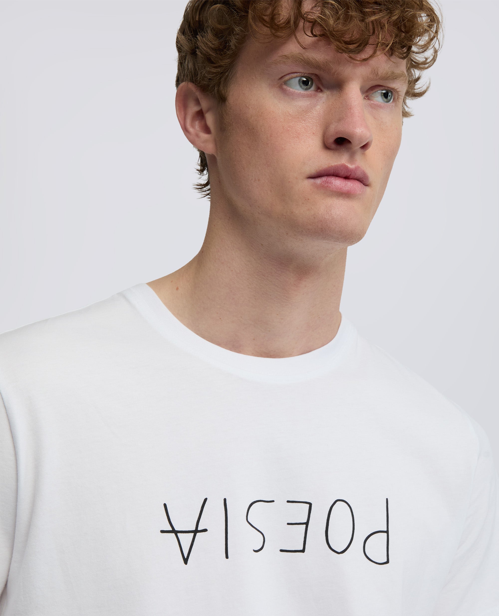 T-SHIRT IN JERSEY DI COTONE CON STAMPA - POESIA-BIANCO-WHITE-BLANCO-WEISS-BLANC