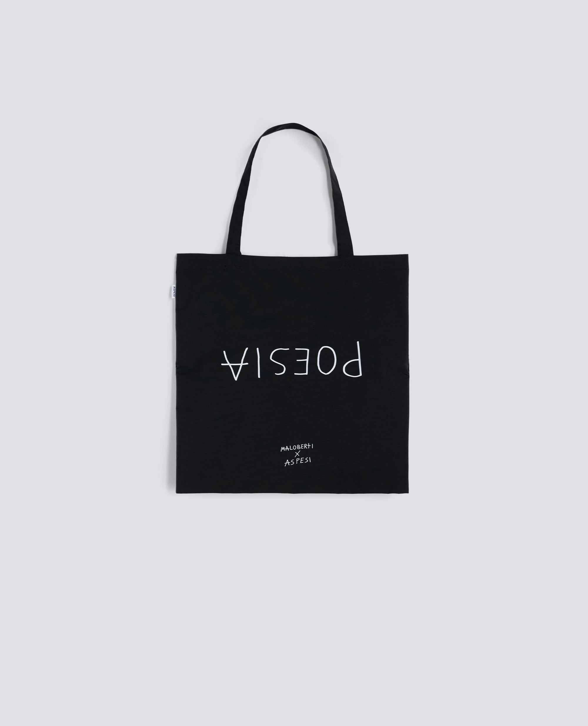 BORSA TOTE IN TAFFETÀ TECNICO - POESIA-NERO-BLACK-NEGRO-SCHWARZ-NOIR