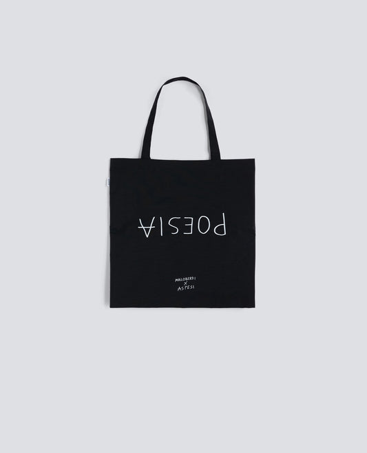 BORSA TOTE IN TAFFETÀ TECNICO - POESIA-NERO-BLACK-NEGRO-SCHWARZ-NOIR